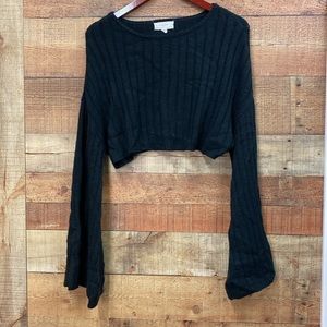 No Comment Bell Sleeve Crop Sweater size medium